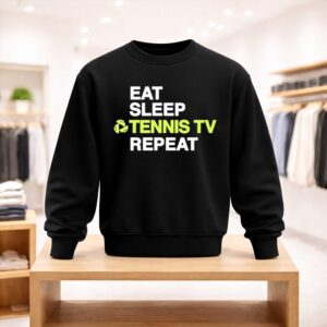 Jon Favreau Eat Sleep Tennis TV Repeat Shirt (4)