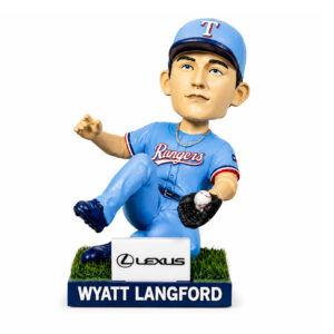 2026 Giveaway Wyatt Langford Sliding Catch Rangers Bobblehead (2)