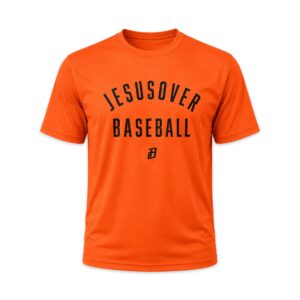 Jackson Holliday Wearing Jesus Over Baseball Shirt