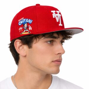 Shohei Ohtani LA Dodgers Red Snapback Hat (3)