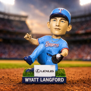 2026 Giveaway Wyatt Langford Sliding Catch Rangers Bobblehead