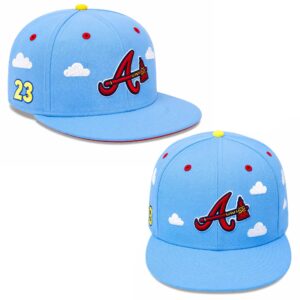 Braves Number 23 Light Blue Clouds Hat
