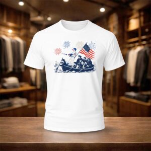 American Flag Baseball Crossing the Delaware July 4th Shirt