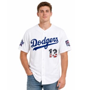 Dodgers Max Muncy American Flag Baseball Jersey (2)
