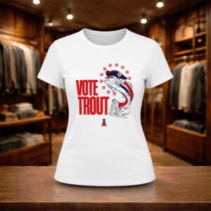 Mike Trout Wearing Angels Vote Trout Fish Shirt (2)