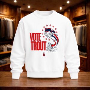 Mike Trout Wearing Angels Vote Trout Fish Shirt (4)