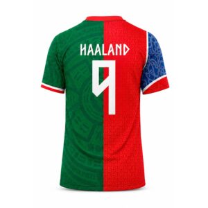 Erling Haaland Norway Mexico 2026 World Cup Soccer Split Jersey 2 Erling Haaland Norway Mexico 2026 World Cup Soccer Split Jersey (3)