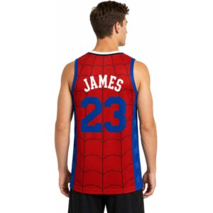 Lebron James Philadelphia 76ers Spider Man New Day Number 23 Jersey 2 Lebron James Philadelphia 76ers Spider Man New Day Number 23 Jersey (3)