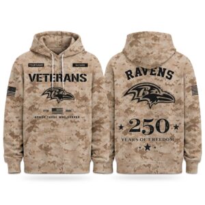 2026 Ravens Veterans Day 250 Years Of Freedom Hoodie