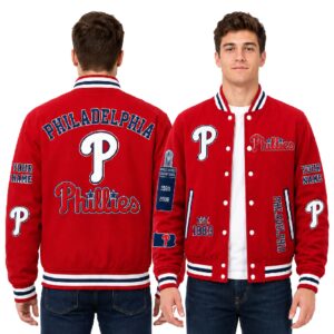 2026 Personalized Phillies Champions World Series Plucked Baseball Jacket (3)