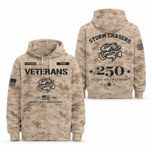 2026 Storm Chasers Veterans Day 250 Years Of Freedom Hoodie
