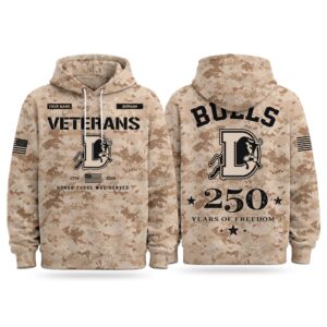 2026 Bulls Veterans Day 250 Years Of Freedom Hoodie