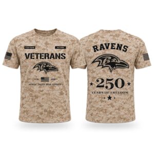 2026 Ravens Veterans Day 250 Years Of Freedom Shirt