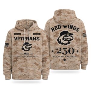2026 Red Wings Veterans Day 250 Years Of Freedom Hoodie