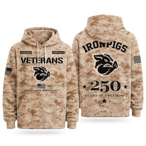 2026 IronPigs Veterans Day 250 Years Of Freedom Hoodie