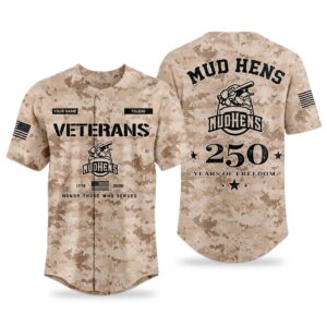 2026 Mud Hens Veterans Day 250 Years Of Freedom Jersey