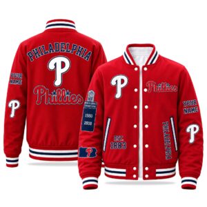 2026 Personalized Phillies Champions World Series Plucked Baseball Jacket