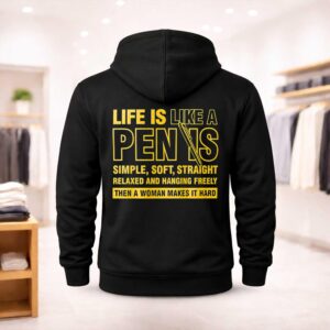 Life Is Like A Penis Simple Soft Straight Relaxed Shirt (2)