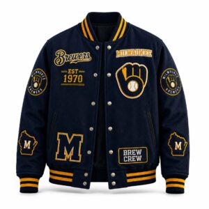 2026 Personalized Brewers Champions World Series Plucked Baseball Jacket