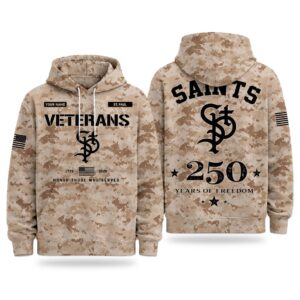 2026 Saints Veterans Day 250 Years Of Freedom Hoodie