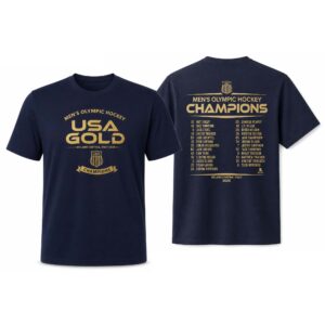 USA Gold Men’s Olympic Hockey Gold TeamChampions 2026 Shirt