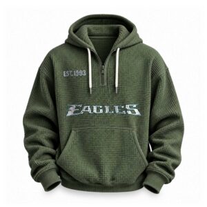 Eagles EST 1993 Printed Quarter Zip Waffle Hoodie (4)