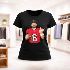 Baker Mayfield Smoking Drinking Beer Middle Finger Shirt (2)