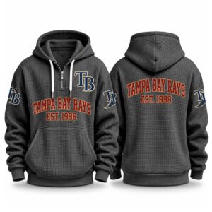 Rays EST 1998 Printed Quarter Zip Waffle Hoodie (1)