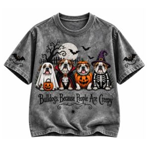 2026 Halloween Bulldogs Because People Are Creepy Shirt
