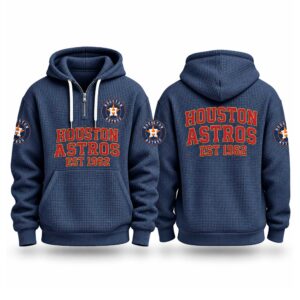 Astros EST 1962 Printed Quarter Zip Waffle Hoodie (2)