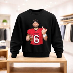 Baker Mayfield Smoking Drinking Beer Middle Finger Shirt (4)