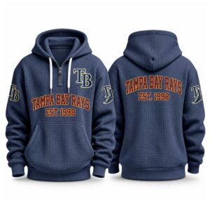 Rays EST 1998 Printed Quarter Zip Waffle Hoodie (3)