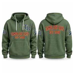 Rays EST 1998 Printed Quarter Zip Waffle Hoodie