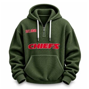 Chiefs EST 1959 Printed Quarter Zip Waffle Hoodie (3)
