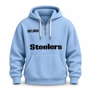 Steelers EST 1933 Printed Quarter Zip Waffle Hoodie (2)