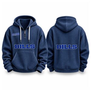 Bills EST 1959 Printed Quarter Zip Waffle Hoodie (1)