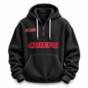 Chiefs EST 1959 Printed Quarter Zip Waffle Hoodie (2)
