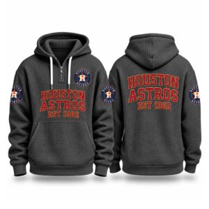 Astros EST 1962 Printed Quarter Zip Waffle Hoodie