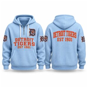 Tigers EST 1901 Printed Quarter Zip Waffle Hoodie (1)