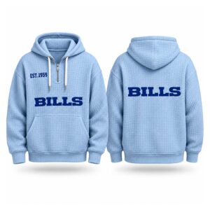 Bills EST 1959 Printed Quarter Zip Waffle Hoodie (4)