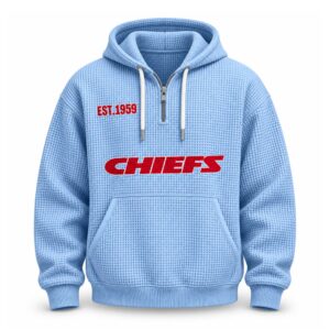 Chiefs EST 1959 Printed Quarter Zip Waffle Hoodie