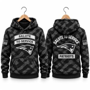 2026 Patriots Salute To Service Black Camo Waffle Hoodie (1)