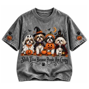 2026 Halloween Shih Tzus Because People Are Creepy Shirt