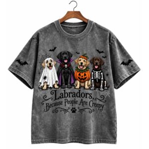 2026 Halloween Labradors Because People Are Creepy Shirt (1)