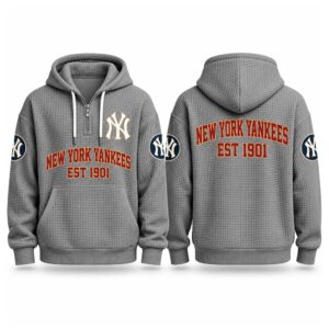 Yankees EST 1901 Printed Quarter Zip Waffle Hoodie (1)