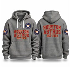Astros EST 1962 Printed Quarter Zip Waffle Hoodie (5)