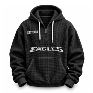 Eagles EST 1993 Printed Quarter Zip Waffle Hoodie (3)