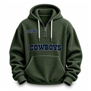 Cowboys EST 1960 Printed Quarter Zip Waffle Hoodie (4)