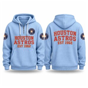 Astros EST 1962 Printed Quarter Zip Waffle Hoodie (1)