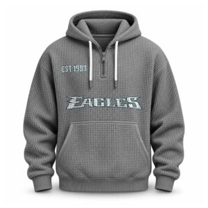 Eagles EST 1993 Printed Quarter Zip Waffle Hoodie (5)